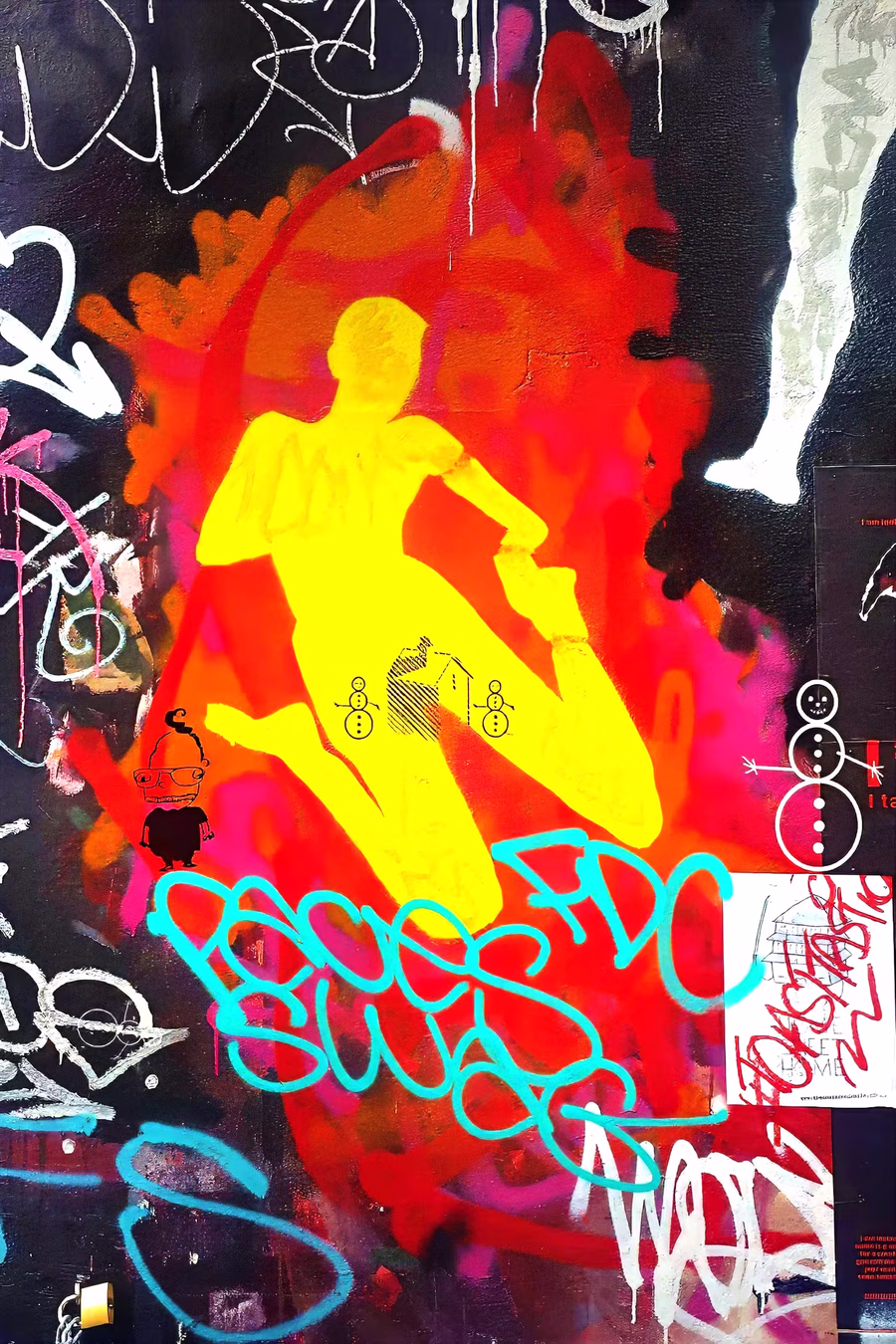 Yellow Figure on Black Wall — Jeffrey F. S. Neumann, 2010