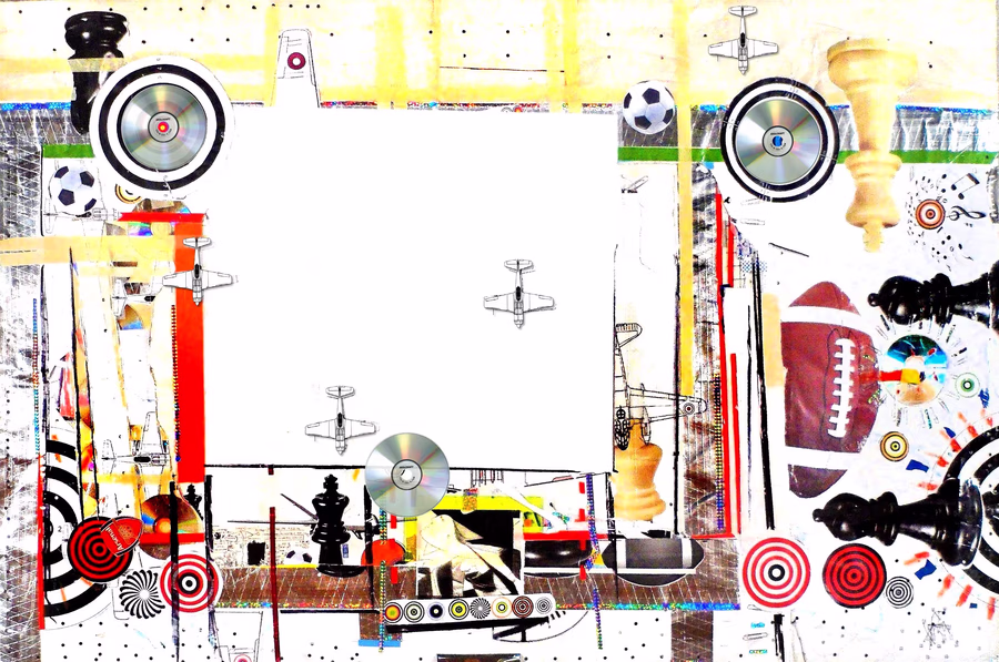Untitled (White Frame, Crowded Margins)