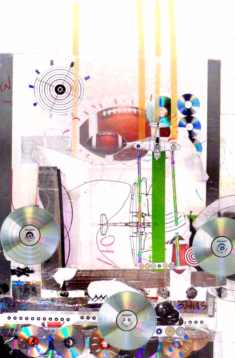 Football, Three Discs, Green Stripe