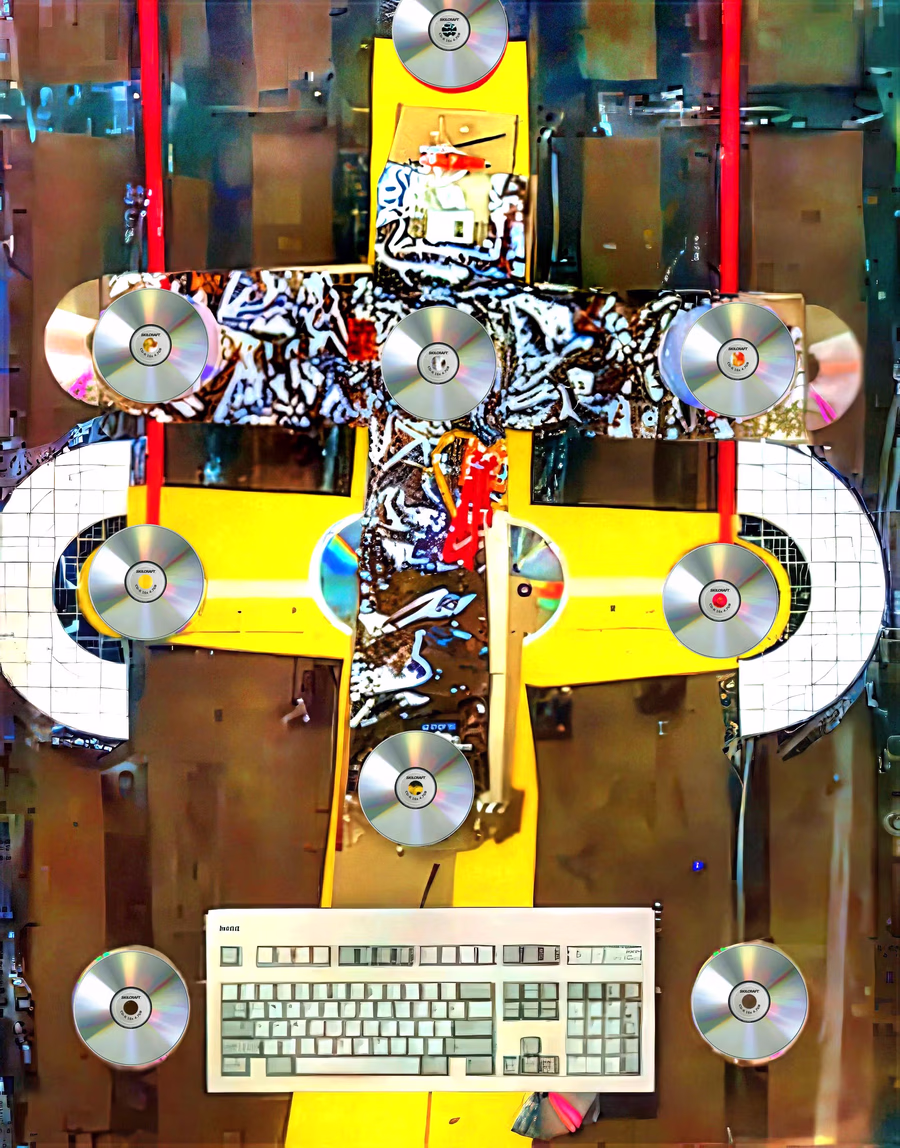 Yellow Plane with Discs 1