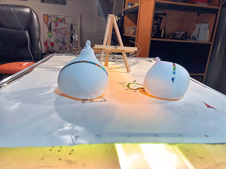 Two Snowmann Sculptures