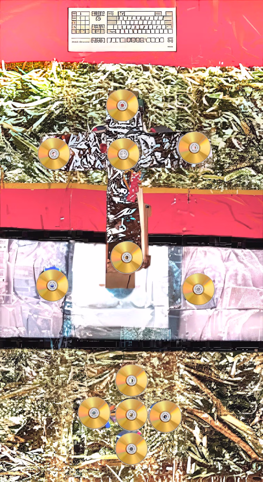 Gold Discs on Cross