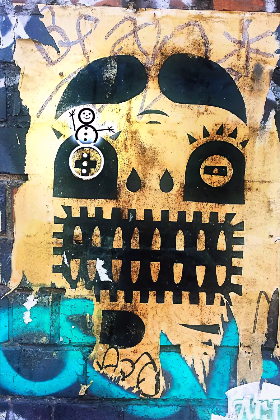 Skull with Snowman Tag
