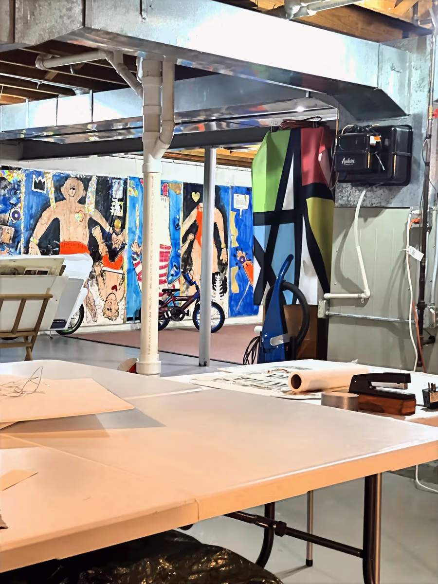 Studio Interior with Works