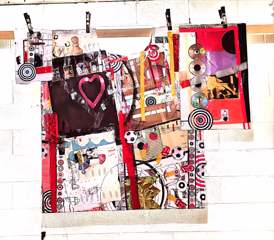 Untitled (Collage Panels Hanging)