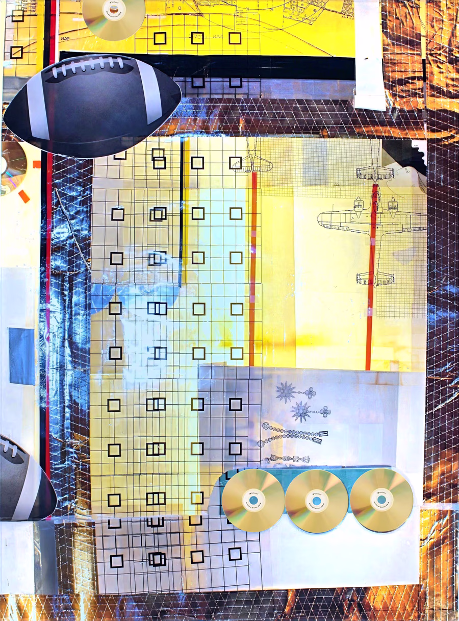 Untitled (Football and CDs)