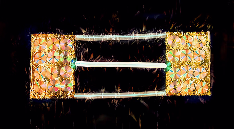 Untitled (CD Panels with Tubes)