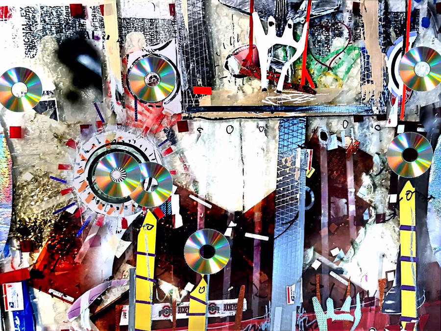 Untitled (Guernica with CDs) 3