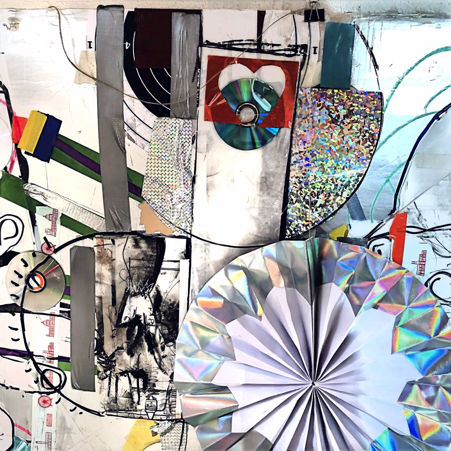 Untitled (Iridescent Foil Collage)