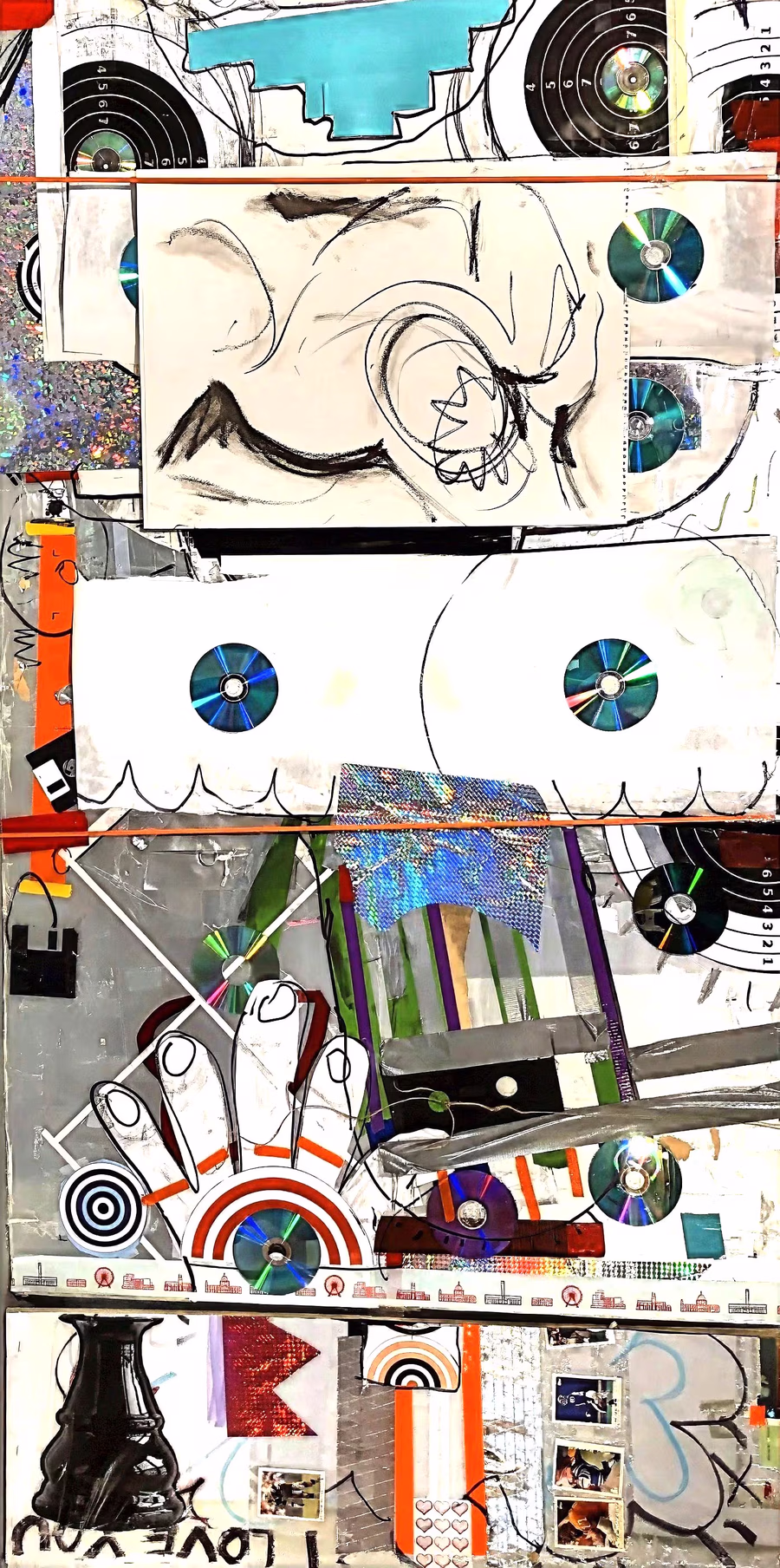 Untitled (Stacked Collage Panels)