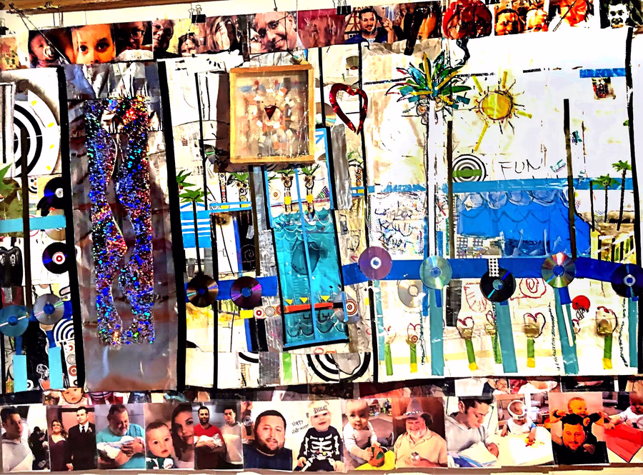 Untitled (Panoramic Mixed-Media Wall)