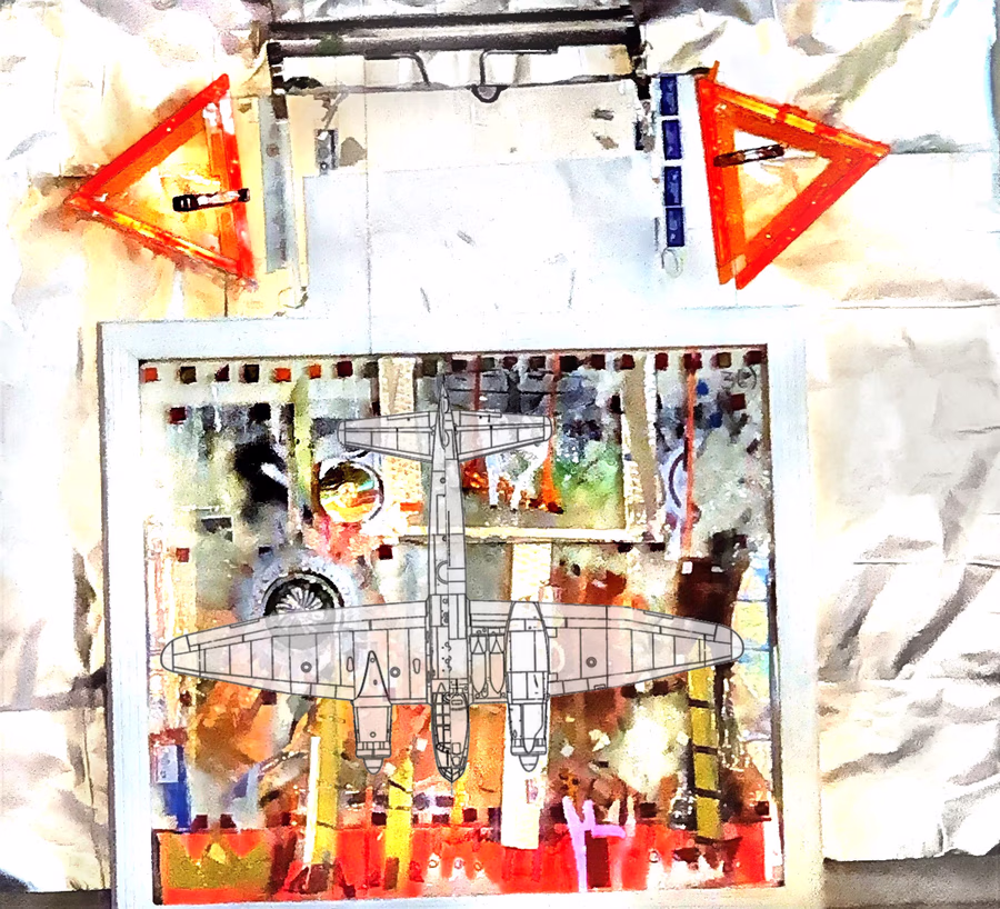 Untitled (Warplane with Triangles)