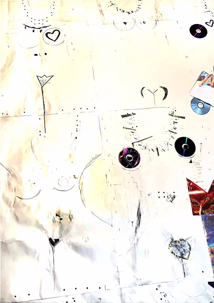 Untitled (CDs and Hearts) 2