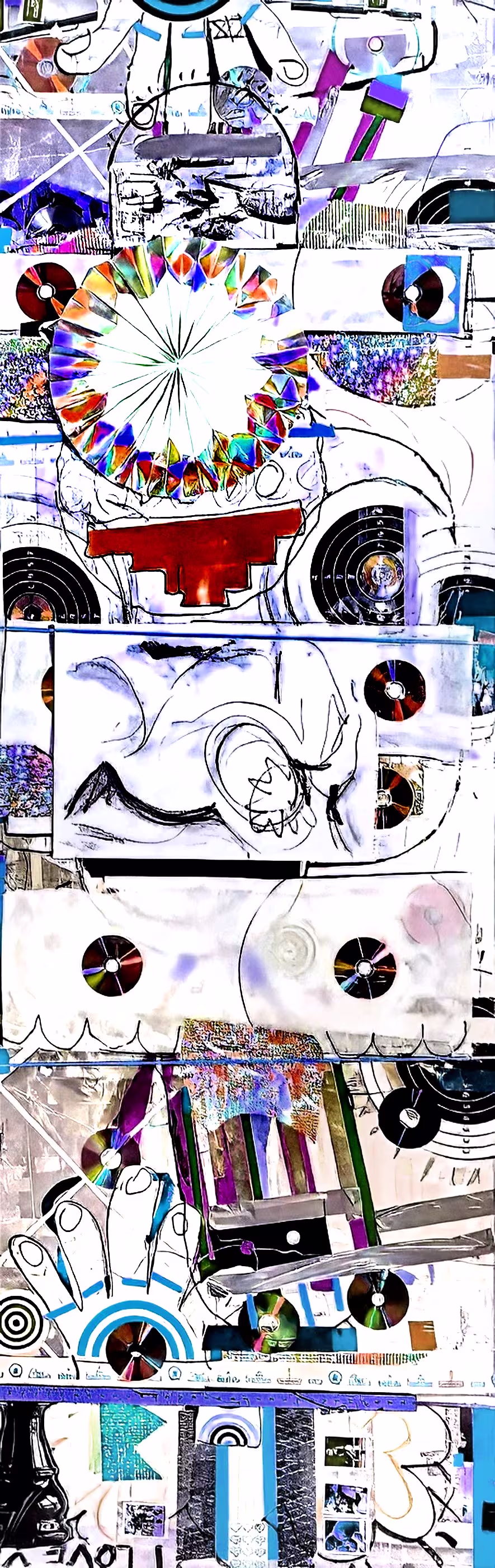 Untitled (Vertical CD Cascade)