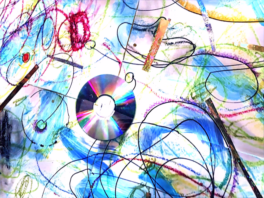 Untitled (CD on Crayon Field)