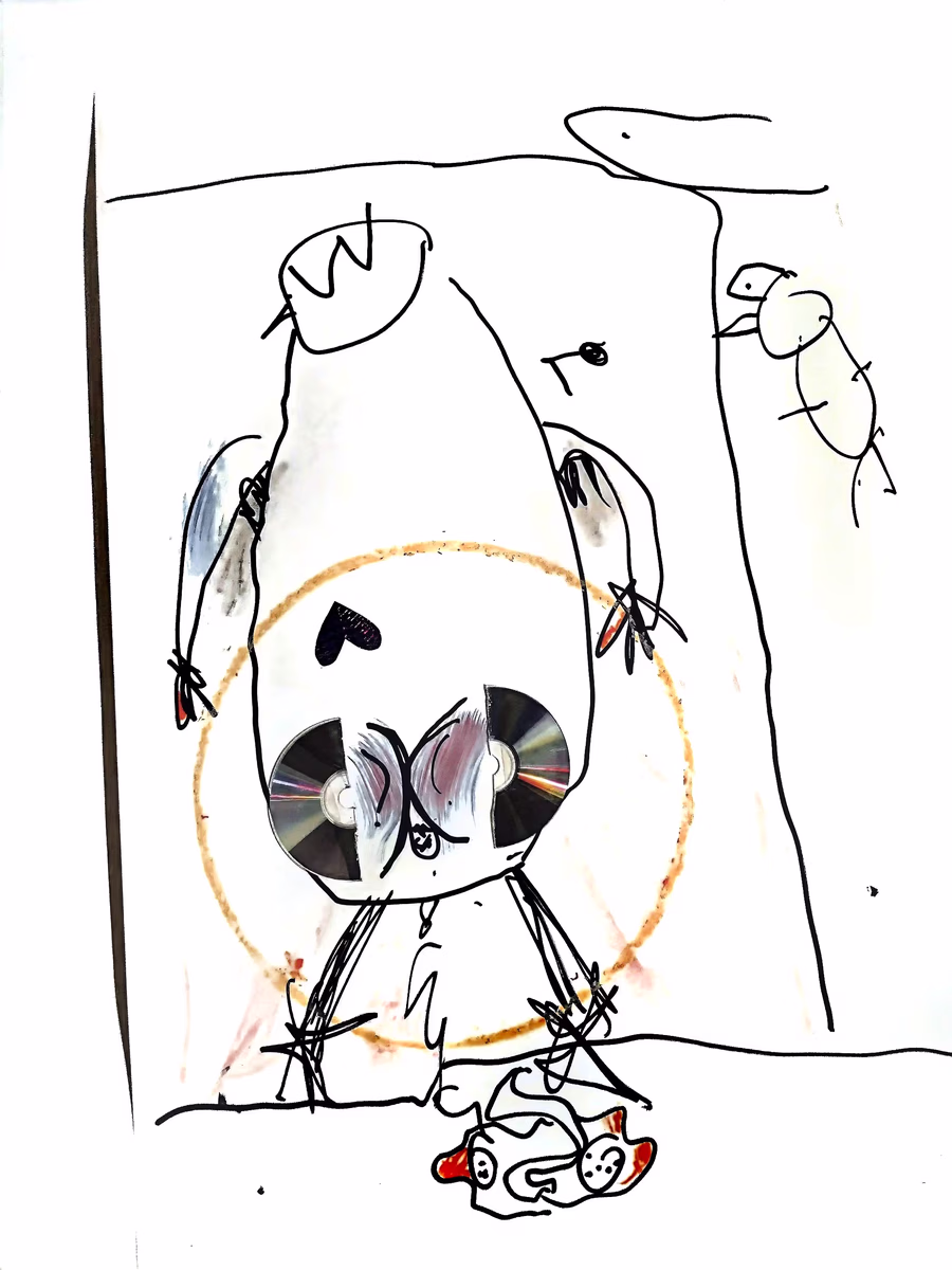 Snowmann with CD Eyes 1