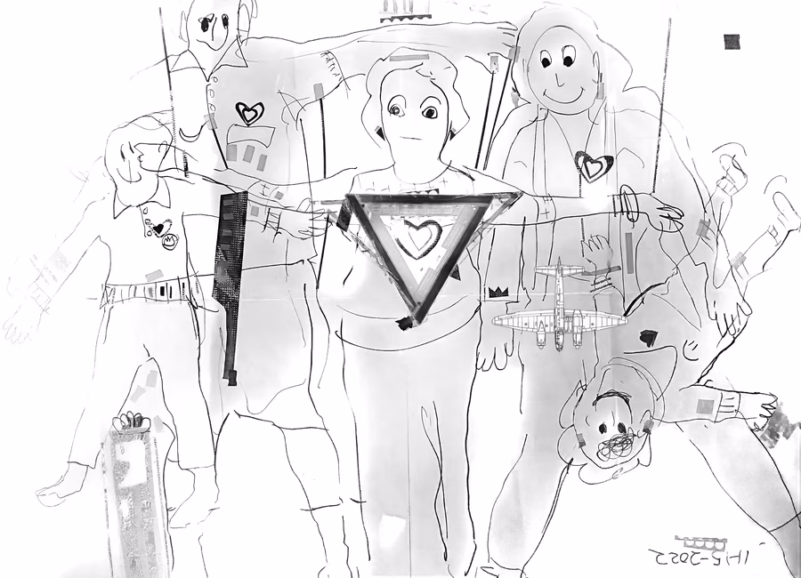 Untitled (Figures with Heart Triangle)