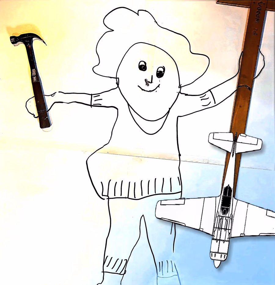 Figure with Hammer and Plane