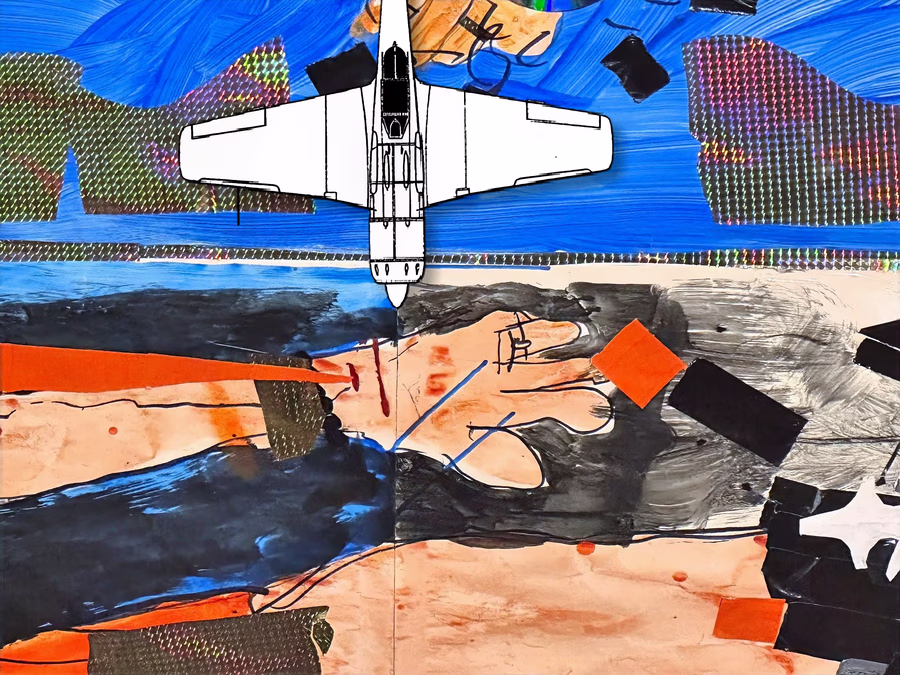 Warplane Over Fallen Figure