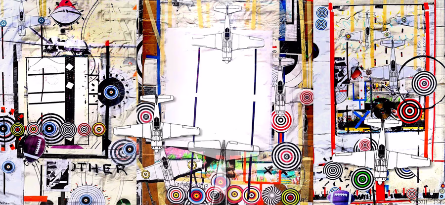 Untitled (Triptych with Warplanes)