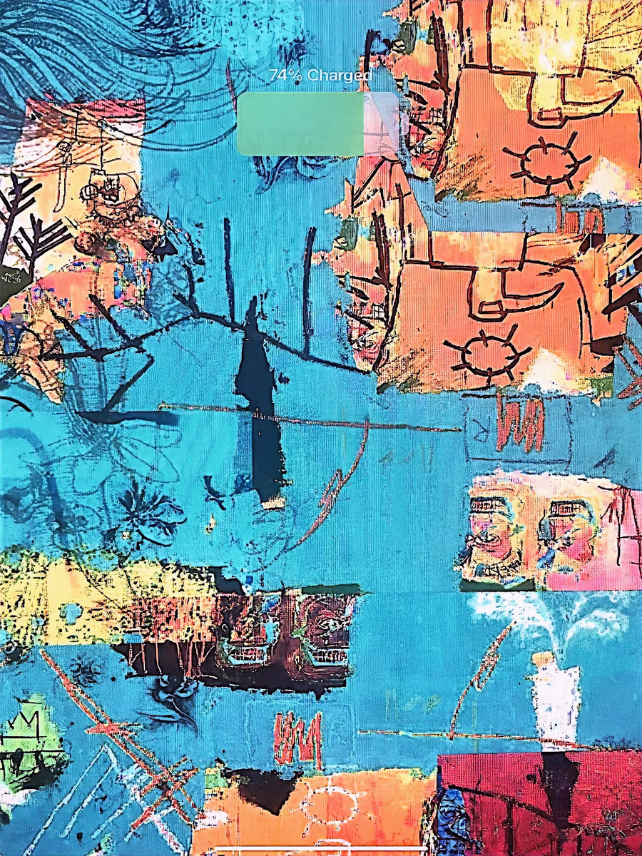 Untitled (Blue Collage Fragments)