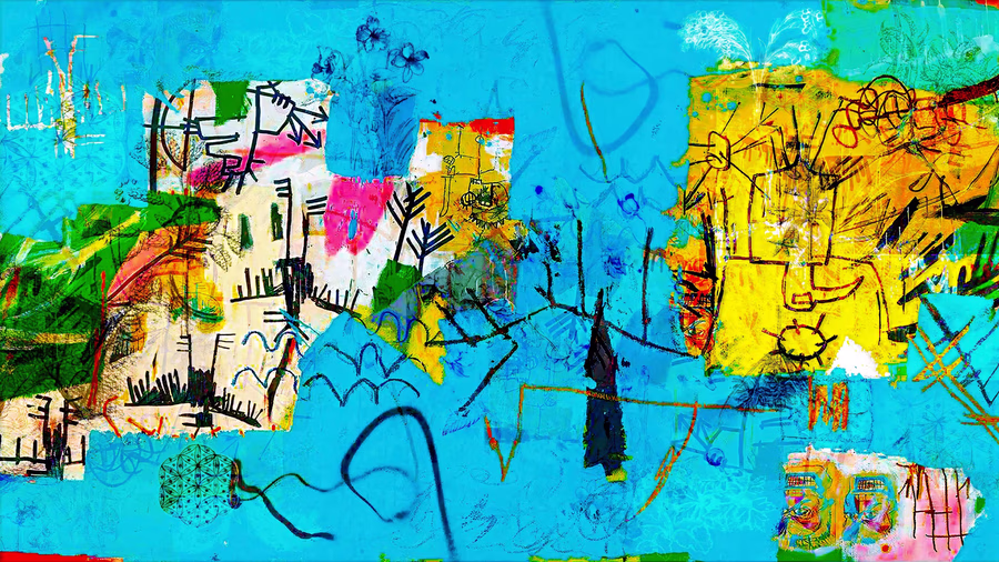 Untitled (Turquoise Ground Collage)