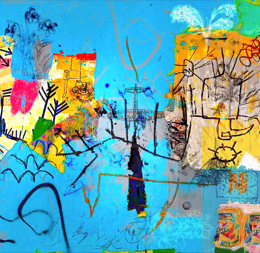 Untitled (Blue Ground Figures) 1