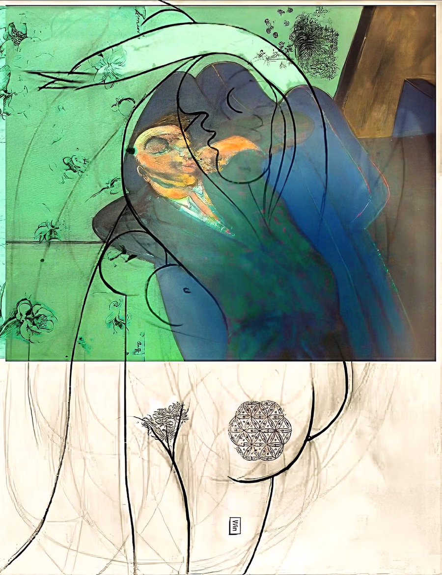 Veiled Face, Floral Geometry