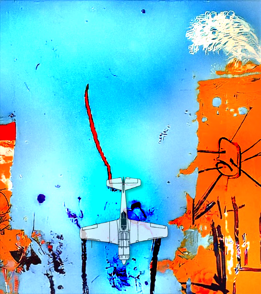 Warplane Over Ruins