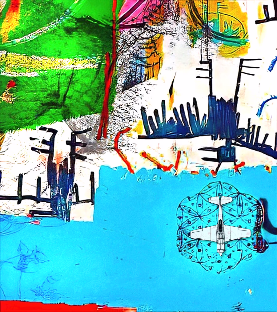 Untitled (Warplane Over Blue)