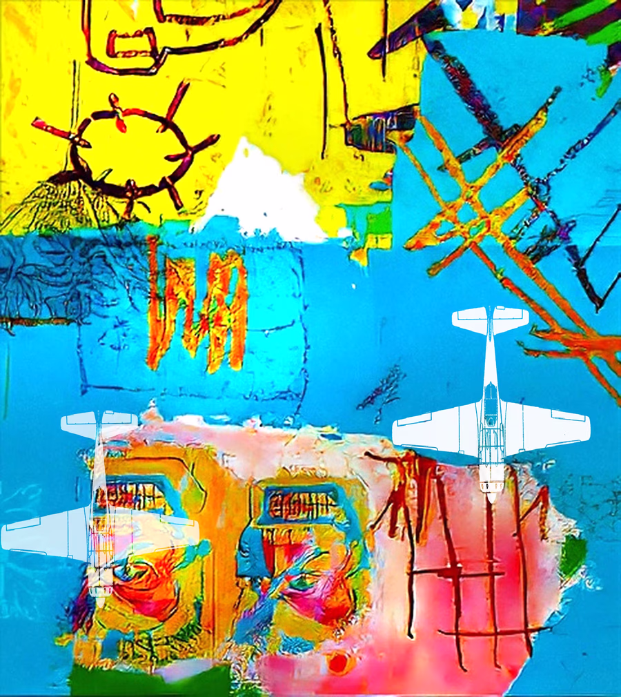 Planes Over Painted Ground