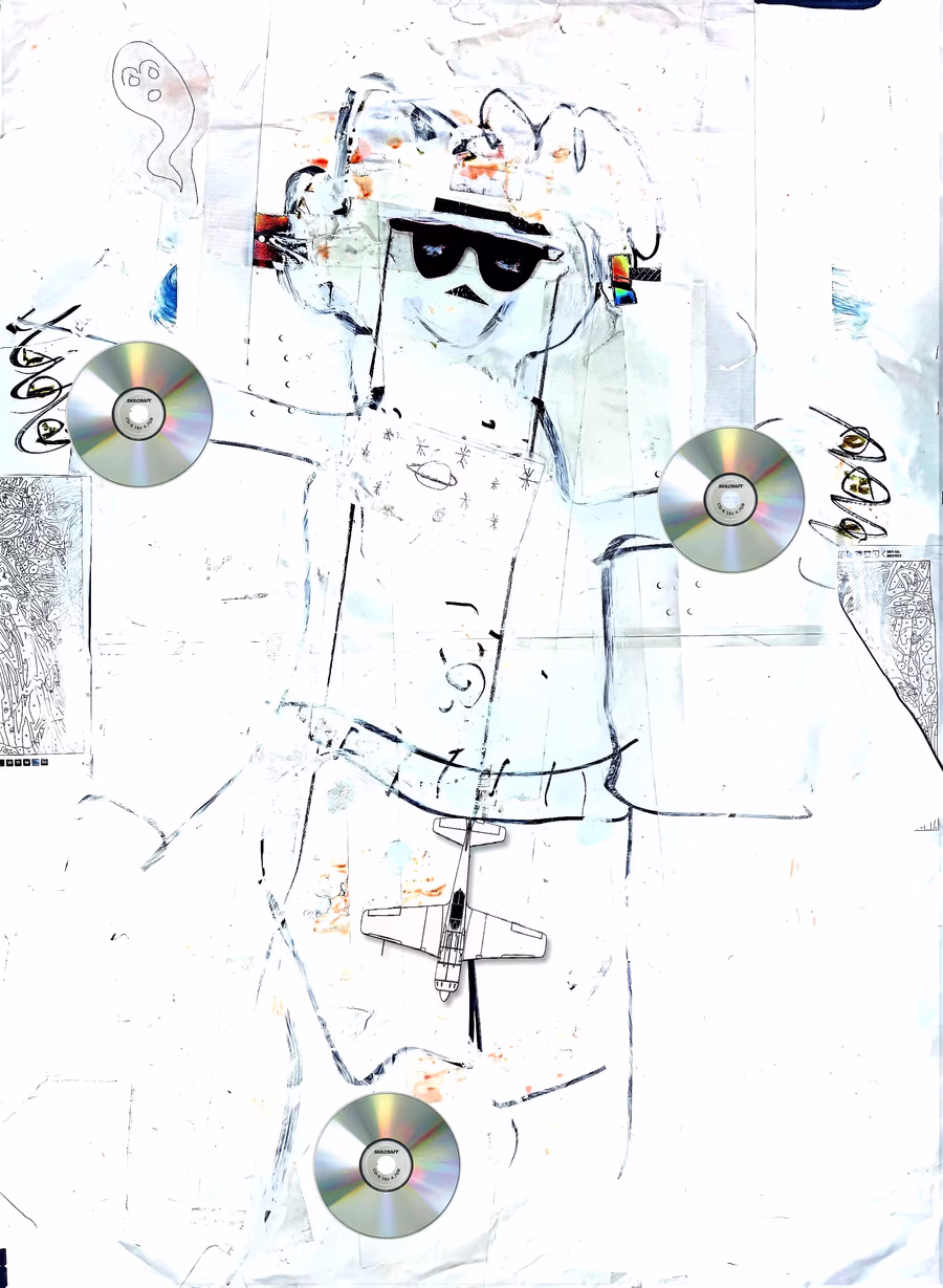 Snowmann with CDs