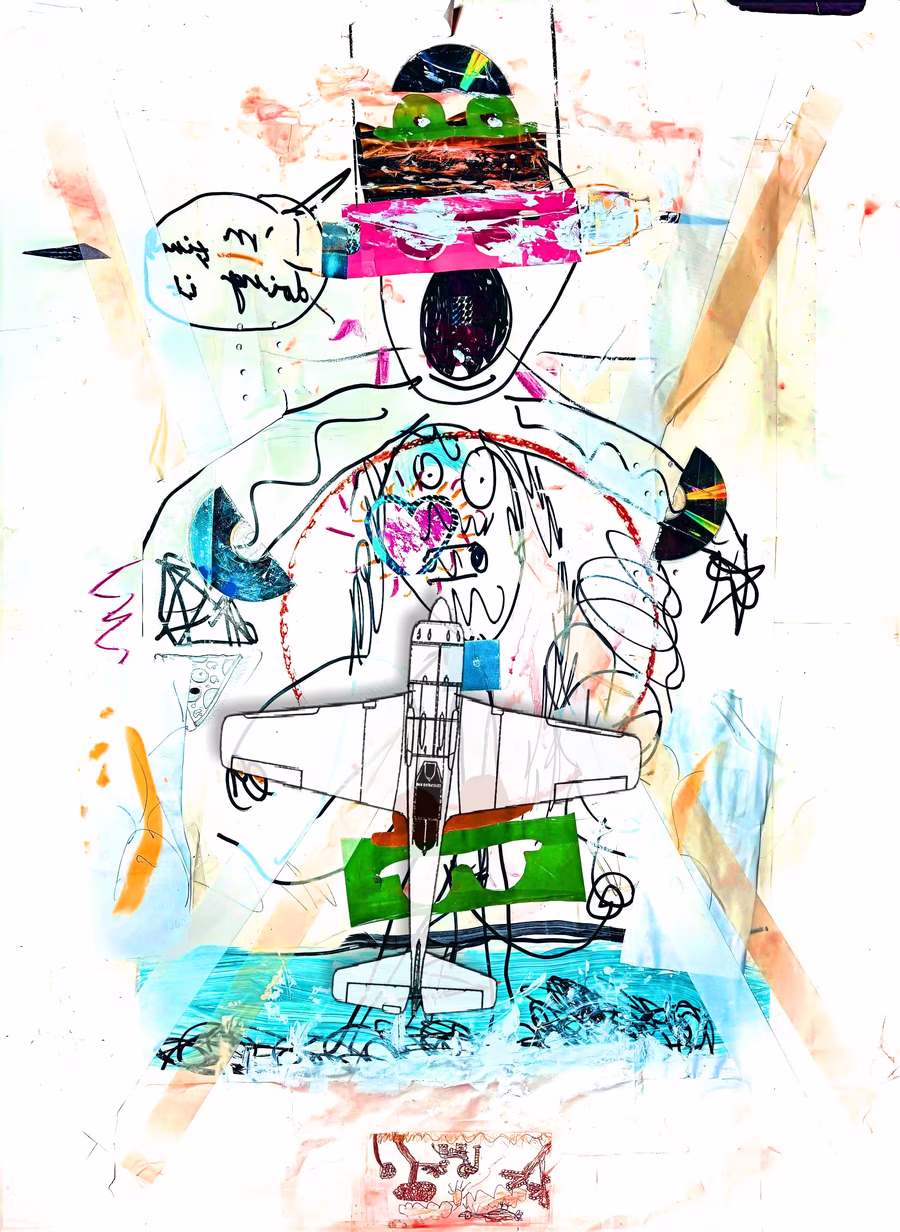 Untitled (Figure with Warplane) 1