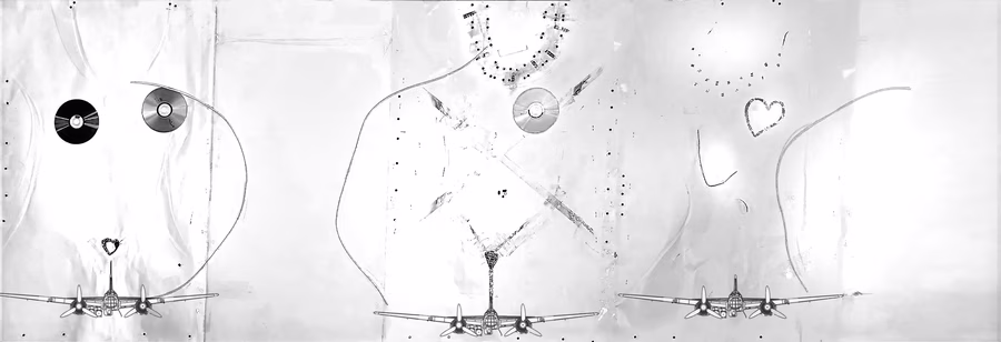 Triptych with Warplanes 1