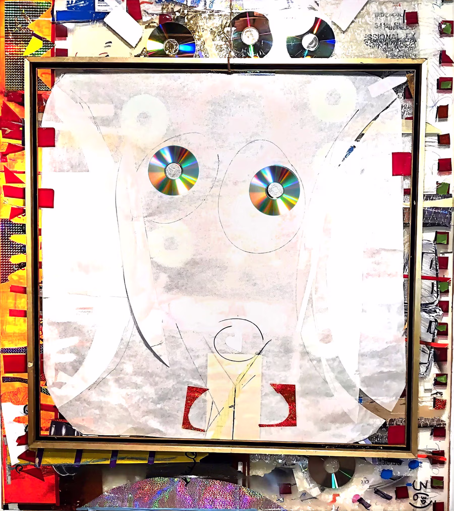 Snowmann with CD Eyes 2