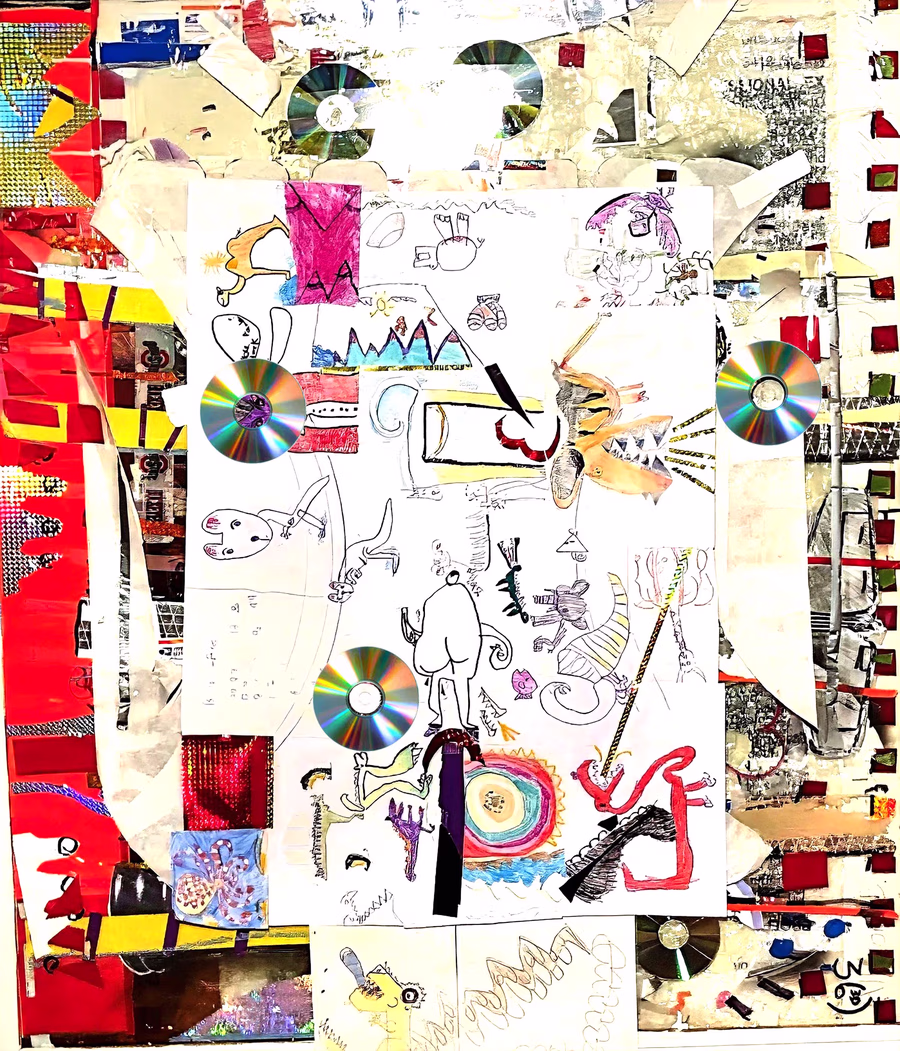 Untitled (Collage with CDs) 2