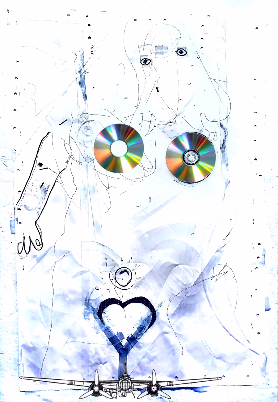 Untitled (CDs, Heart, Warplane)