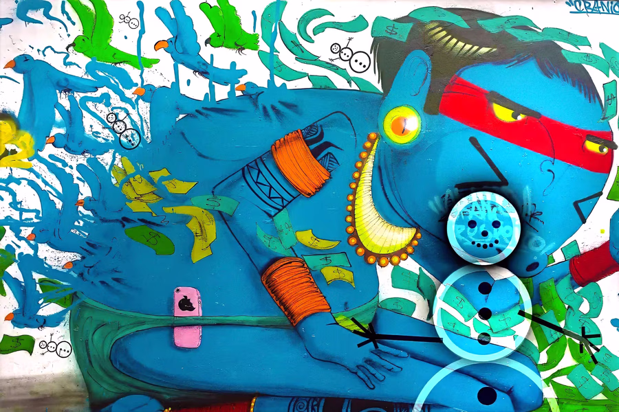 Untitled (Blue Figure Mural)