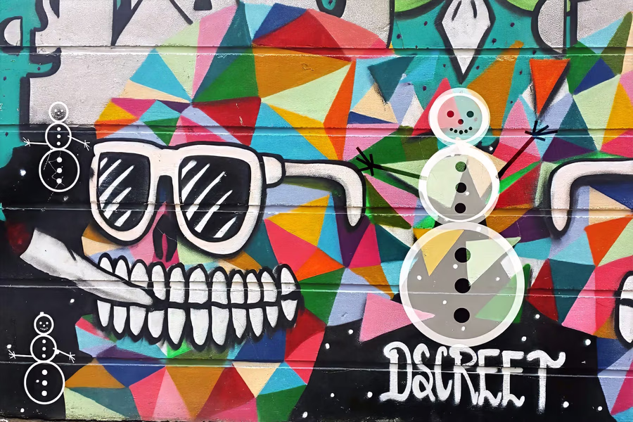Untitled (Skull Mural Tag)