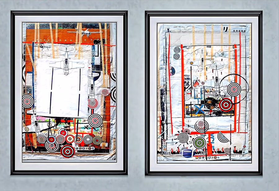 Diptych with Planes and Targets 1