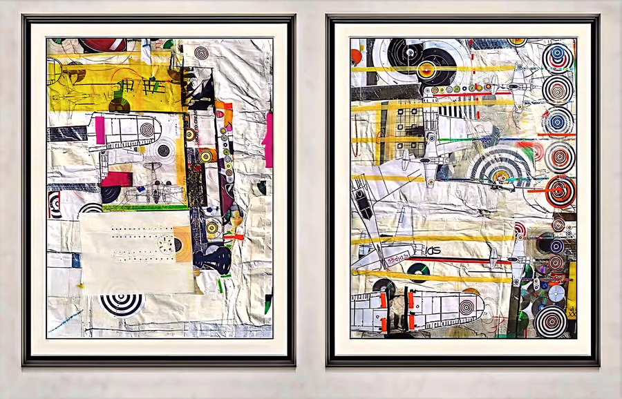 Diptych with Targets and Planes 1