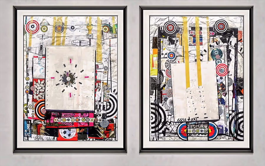 Diptych with Targets and Vinyl 1