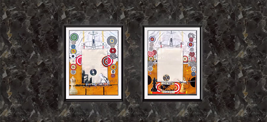 Diptych with Targets and Chess 2