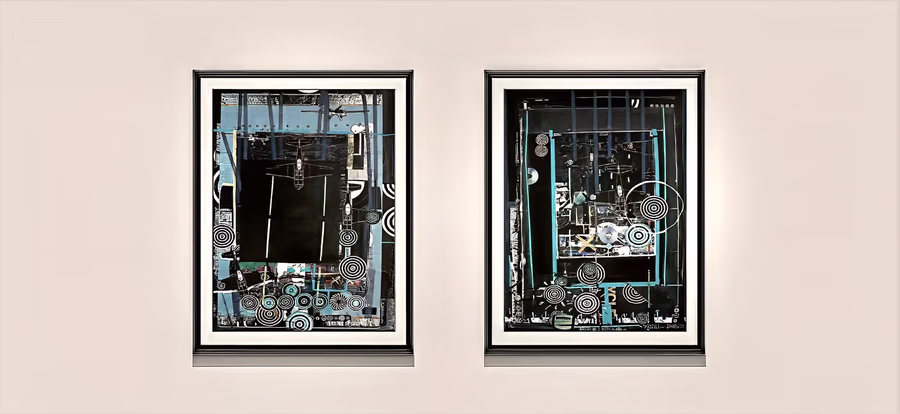 Diptych with Concentric Rings 1