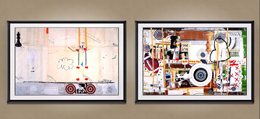 Diptych with Targets and Chess 3