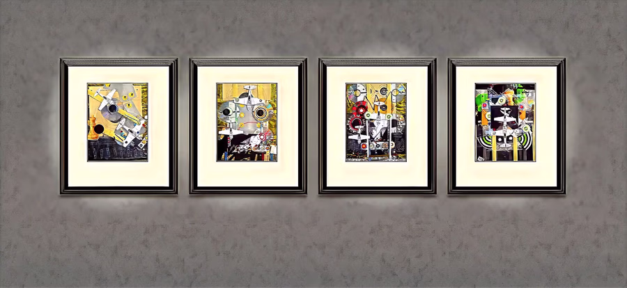 Four Framed Collages 3