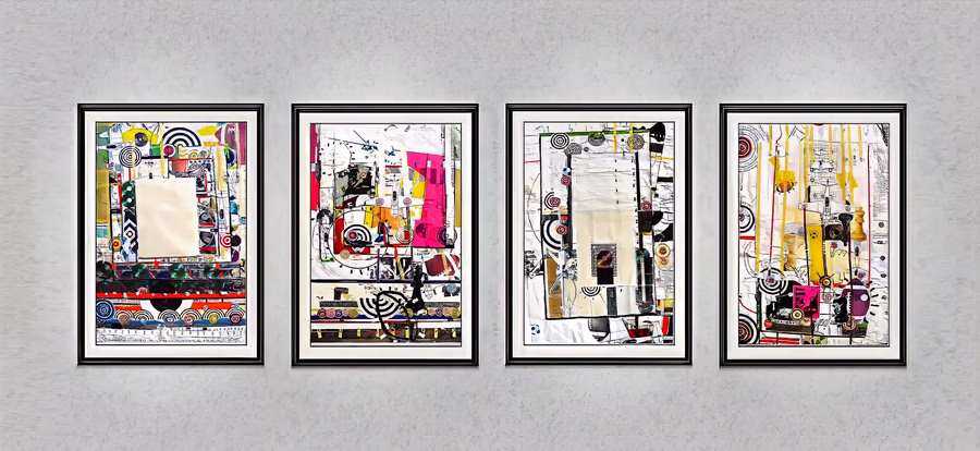 Four Framed Collages 4