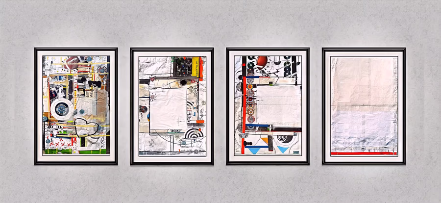Four Framed Collages 5