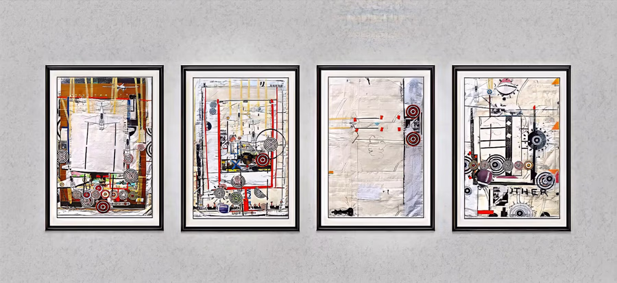 Four Framed Collages (Series)
