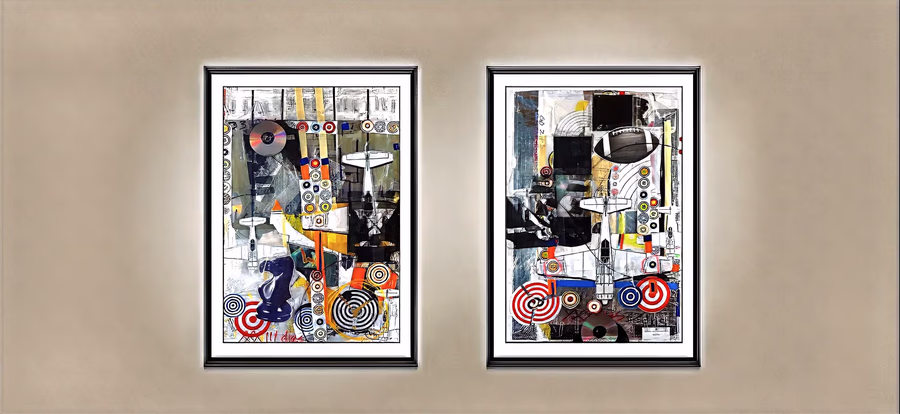 Diptych with Planes and Targets 2